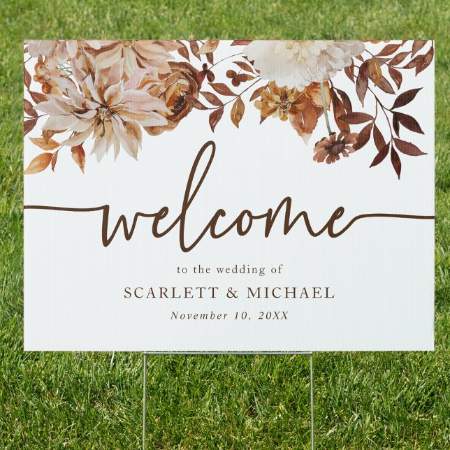 Rustic Fall Welcome Outdoor sign (Rustic Fall Floral Welcome Outdoor sign by Painted Paperie
)