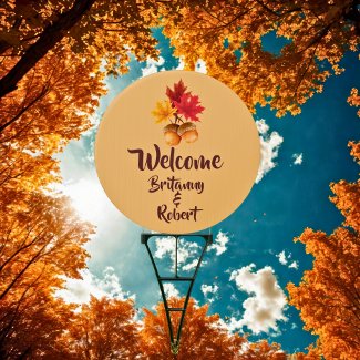 Rustic Fall Welcome  Round Wedding Sign