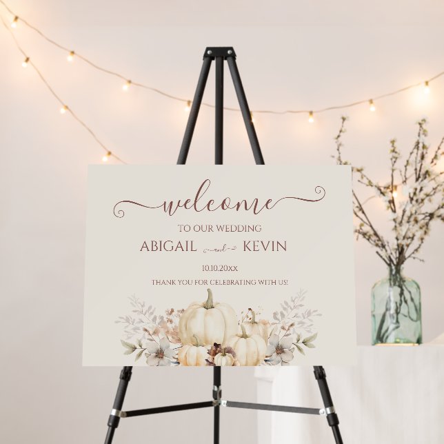 Rustic Fall Welcome Wedding Foam Boards (In Situ (Stand))
