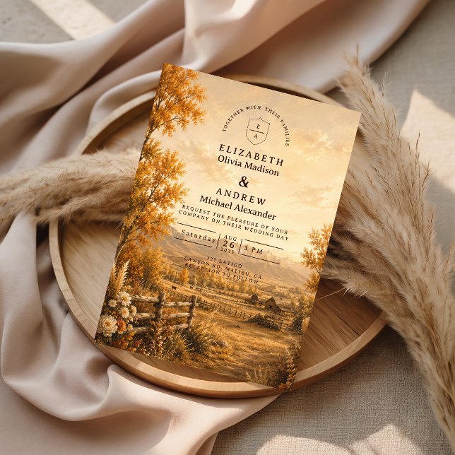 Rustic Fall Western Wedding Invitation (Creator Uploaded)