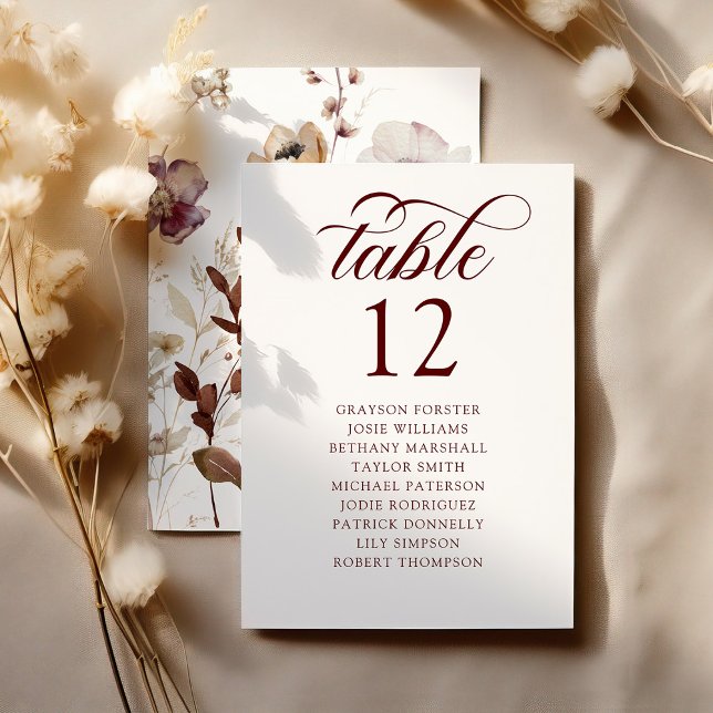 Rustic Fall Wildflower Seating Chart Table Number (Creator Uploaded)