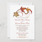 Rustic Falling Leaves Wedding Invitation (Front)