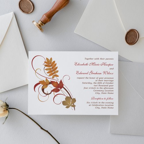 Wedding Invitation | Autumn Fall Leaves