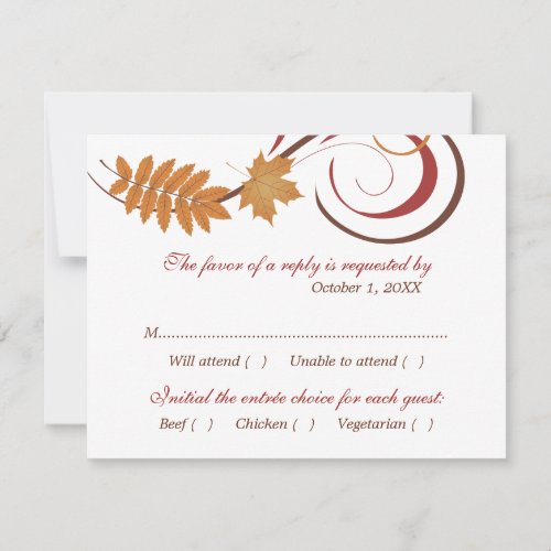 Response Card | Falling Leaves Theme