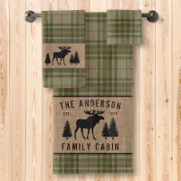 Moose Hand Towel Cabin Themed Kitchen Towels with Animals Lodge White  Dishcloth