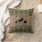 Rustic Family Cabin Moose Pine Green Plaid Burlap