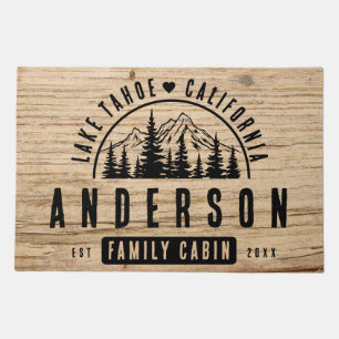 Rustic Family Cabin Mountain Lodge   Wood Effect  Doormat