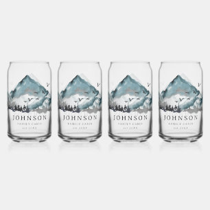 Rustic Family Cabin Mountain Pine Tree Forest Can Glass