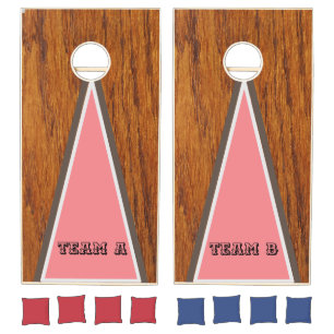 Rustic Family Cabin Vintage Name Wood Cornhole set