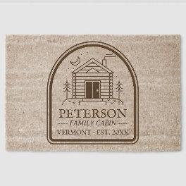 Rustic Family Cabin Wood Decor Custom Fiber Doormat