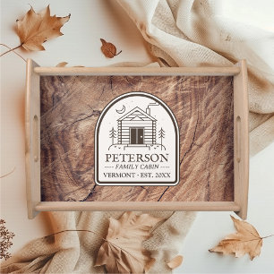 Rustic Family Cabin Wood Decor Custom Serving Tray