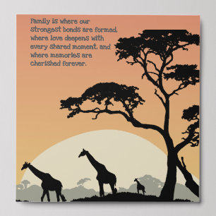 Rustic Family Cherished Bonds Giraffe Peel And Stick Photo Tile
