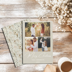 Rustic Family Christmas Card Photo Collage