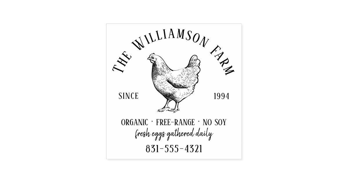 Rustic Family Farm Custom Egg Carton Self-inking Stamp | Zazzle