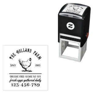 Rustic Family Farm Custom Egg Carton Self-inking Stamp