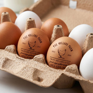 Rustic Family Farm Custom Egg Carton Self-inking Stamp