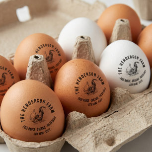 Rustic Family Farm Custom Egg Carton Self-inking Stamp
