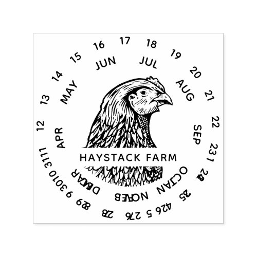 Rustic Family Farm Egg Carton Expiry Date Stamp