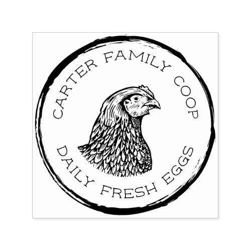 Rustic Family Farm Fresh Egg Carton Self_inking Stamp
