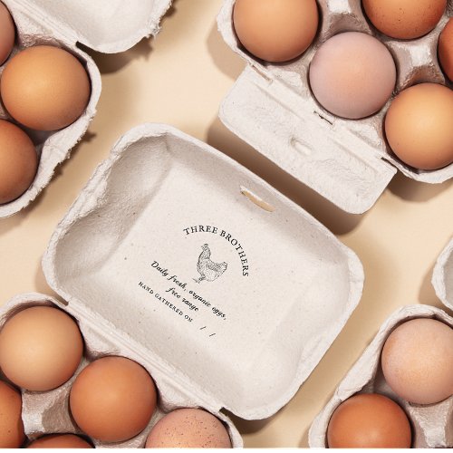 Rustic Family Farm Personalized Egg Carton Self_inking Stamp