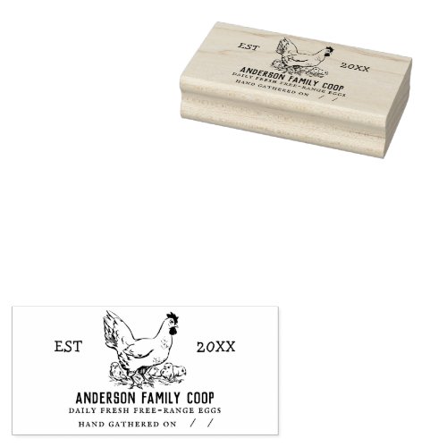 Rustic Family Farm Vintage Egg Carton Rubber Stamp