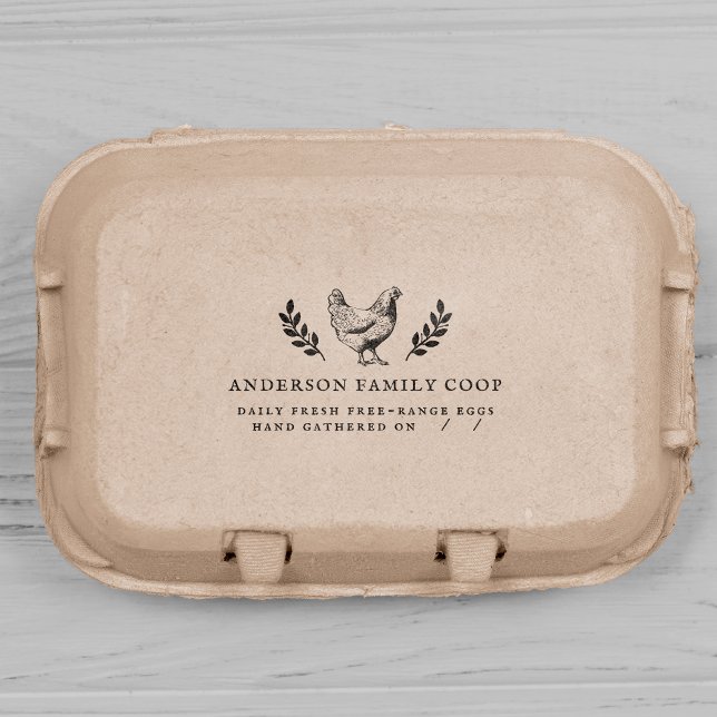 Rustic Family Farm Vintage Egg Carton Rubber Stamp (Creator Uploaded)
