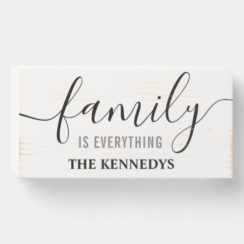 Rustic Family Is Everything Quote Name Typography Wooden Box Sign