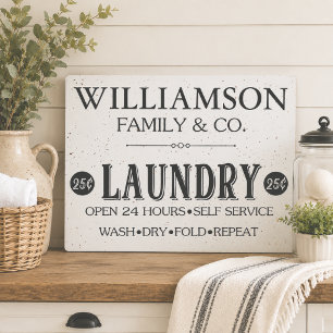 Rustic Family Laundry Metal Print