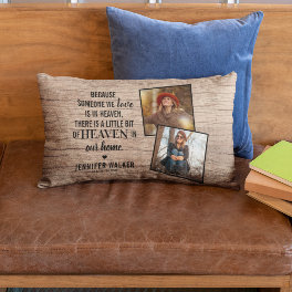 Rustic Family Memorial 2 Photo Keepsake Lumbar Pillow
