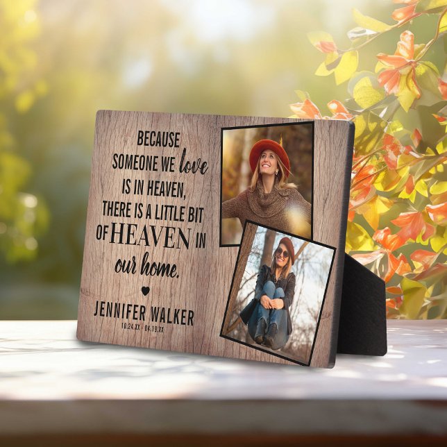 Rustic Family Memorial | 2 Photo Keepsake Plaque (Creator Uploaded)