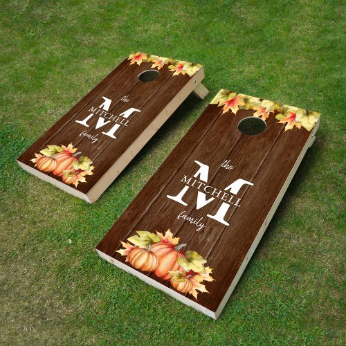 Rustic Family Monogram Fall Pumpkins