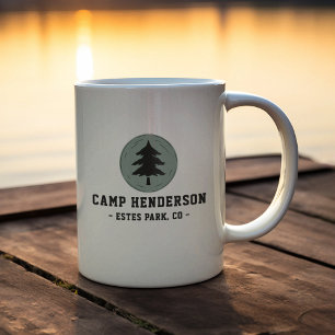 Rustic Family Name and Campsite Custom RV Camping Coffee Mug
