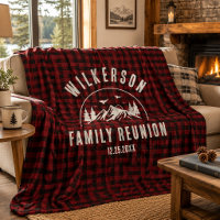 Rustic Family Name Cabin Cottage Retro Red Plaid
