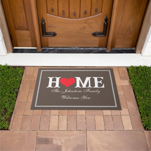 Rustic Family Name Cool Love Our Home Outdoor  Doormat