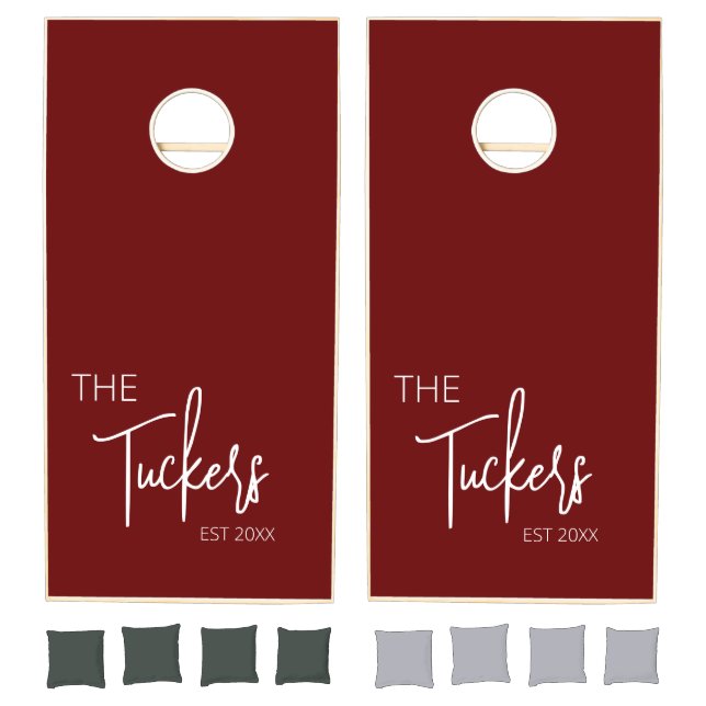 Rustic Family Name Cornhole Set (Set)