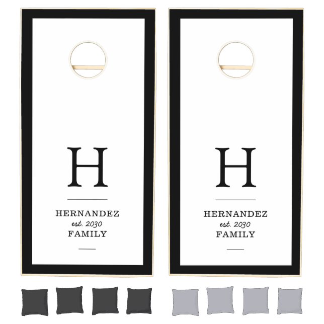 Rustic Family Name Square Monogram Cornhole Set (Set)