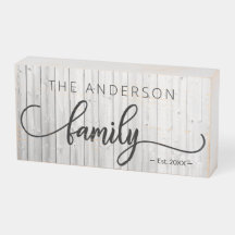 Rustic Family Name Welcome Home Personalized Wood
