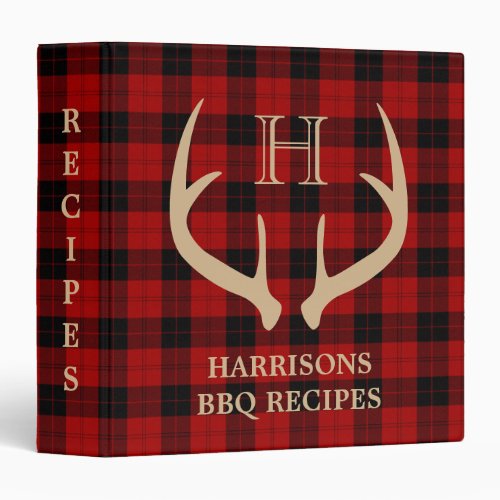 Rustic Family Plaid Barbecue Cookbook Recipes 3 Ring Binder
