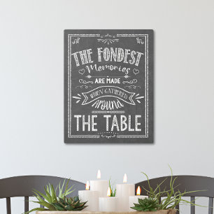 Rustic Family Quote Black White Vintage Chalkboard Metal Print