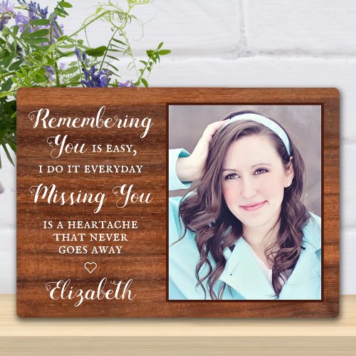 Rustic Family Remembrance Memorials Keepsake Photo Plaque