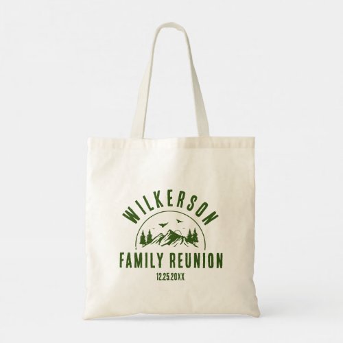 Rustic Family Reunion Cabin Retro Cool Green Tote Bag