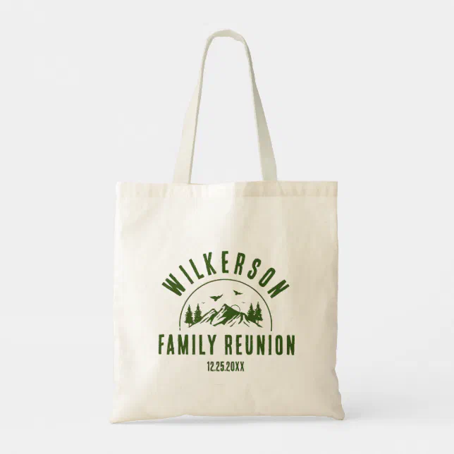 Rustic Family Reunion Cabin Retro Cool Green Tote Bag | Zazzle