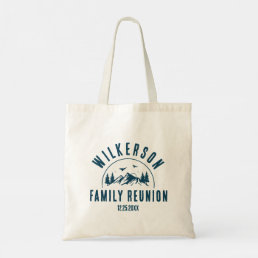 Rustic Family Reunion Cabin Retro Cool Navy Tote Bag