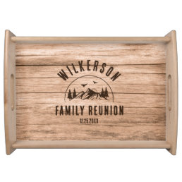 Rustic Family Reunion Cabin Retro Wood Serving Tray