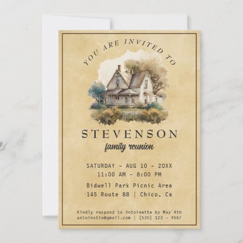 Rustic Family Reunion  Invitation