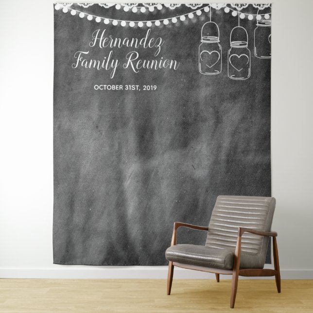 Rustic Family Reunion Photo Booth Backdrop (In Situ)