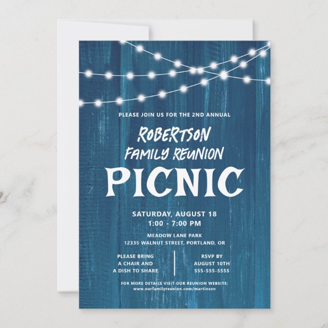 Rustic Family Reunion Picnic Invitation (Front)