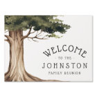 Rustic Family Reunion Watercolor Tree Welcome