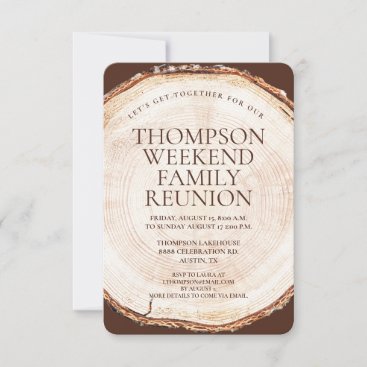 Rustic Family reunion Weekend Lakehouse Invitation