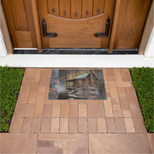 Rustic Family Stone Cabin Doormat